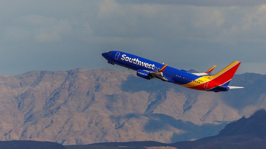 A Southwest airliner takes off