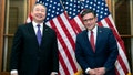 House Speaker Mike Johnson, R-La., right, greets Alexander Yui, Taiwan's representative to the U.S., before a meeting in the U.S. Capitol on Tuesday, Jan. 9, 2024. - Fox News
