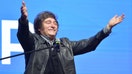 Argentina's President Javier Milei gestures during a meeting with young people from the Industrial Entrepreneurs Forum of Paraguay (FEIP) organized by the Paraguayan Industrial Union (UIP) at the headquarters of the National Secretary of Sports in Asuncion on Sept. 16, 2025.  - Fox Business News