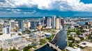 Aerial drone View of sprawling Tampa Bay Skyline, Florida. - Fox Business News