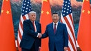 US President Donald Trump (L) shakes hands with China's President Xi Jinping at the Great Hall of the People in Beijing on May 14, 2026.  - Fox Business News