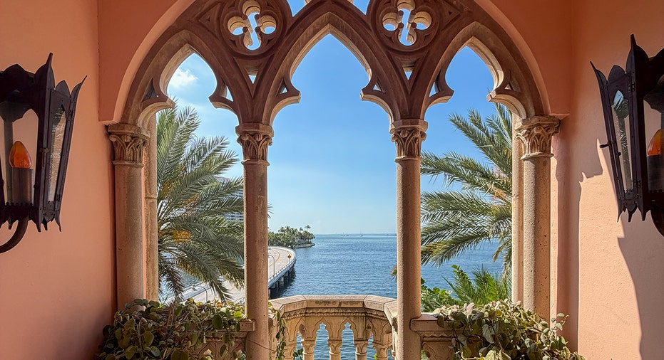 View of Biscayne Bay through balcony