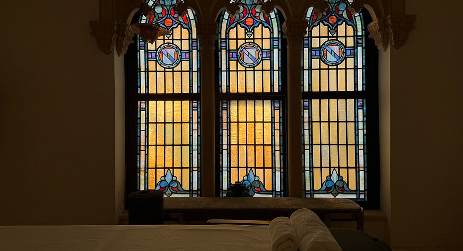 Stain glass windows in room