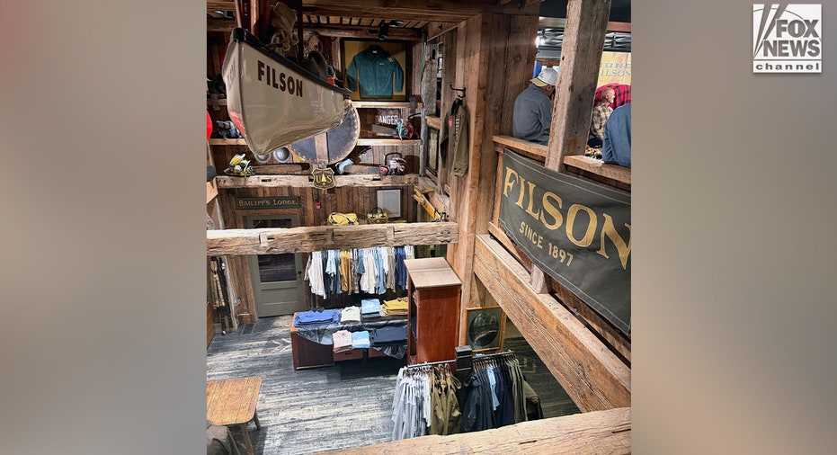 The interior of a store with Filson gear.