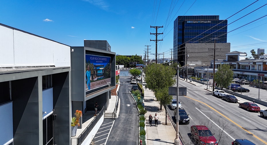 Billboard overlooking Los Angeles street