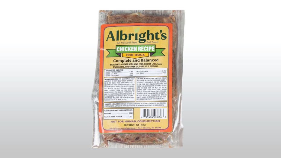 Albright's Raw Pet Food bag.