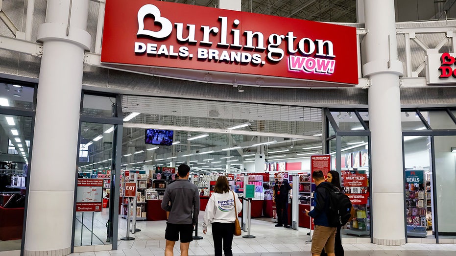 Shoppers entering a Burlington store