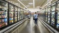 Miami , Florida; Walmart ; congeladores con puerta de cristal en el pasillo de alimentos congelados; mujeres adultas haciendo la compra y empujando carros. (Foto: Jeffrey Images Group vía Getty Images) - Fox News