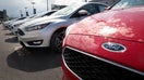 CHICAGO, IL - JUNE 20:  Ford Focus compact cars are offered for sale at a dealership on June 20, 2017 in Chicago, Illinois. Ford announced it will move production of the Focus from their Wayne, Michigan facility to China instead of Mexico as originally planned. The new Ranger and Bronco are scheduled to be built in Wayne.  - Fox Business News