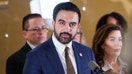 Zohran Mamdani, mayor of New York, and Kathy Hochul, governor of New York, during a news conference on 2026 FIFA World Cup transportation at the MTA Rail Control Center in New York, US, on Thursday, June 4, 2026. - Fox Business News