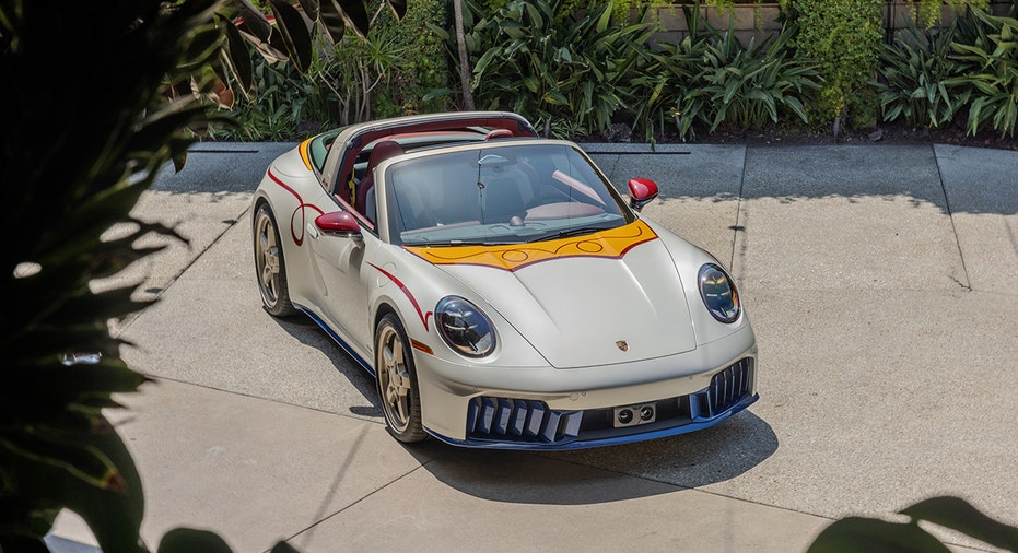 A Jessie-inspired Porsche 911 Targa 4 GTS gives the cowgirl character a luxury sports-car makeover, complete with a red roof meant to echo her hat.