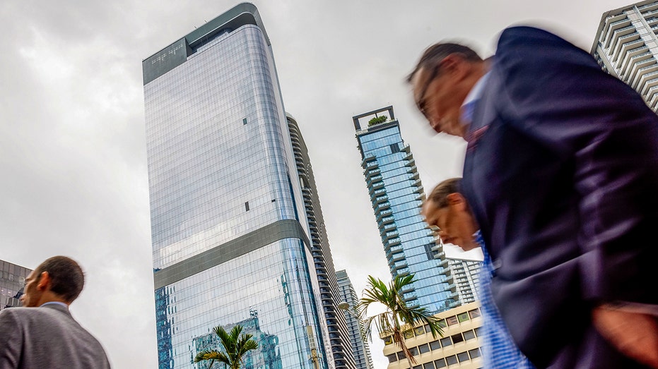 Miami office building with workers