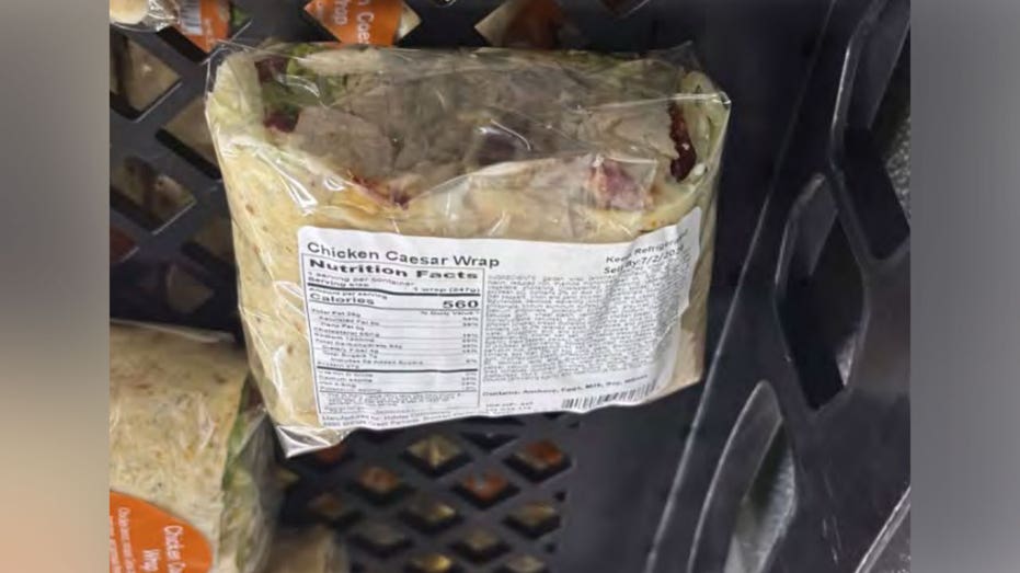 Chicken Caesar wrap in packaging