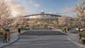 A conceptual rendering shows a proposed exterior entrance and landscaped approach at Dulles airport. - Fox News
