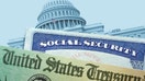 A U.S. Treasury check and a Social Security card in front of the United States Capitol building. - Fox Business News
