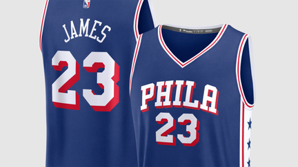 LeBron James' new Philadelphia 76ers jersey, where he will wear the No. 23 once more.  - Fox Business News