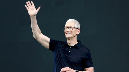 Apple CEO Tim Cook delivers the keynote address during the Apple WWDC at Apple Park on June 8, 2026 in Cupertino, California. - Fox Business News