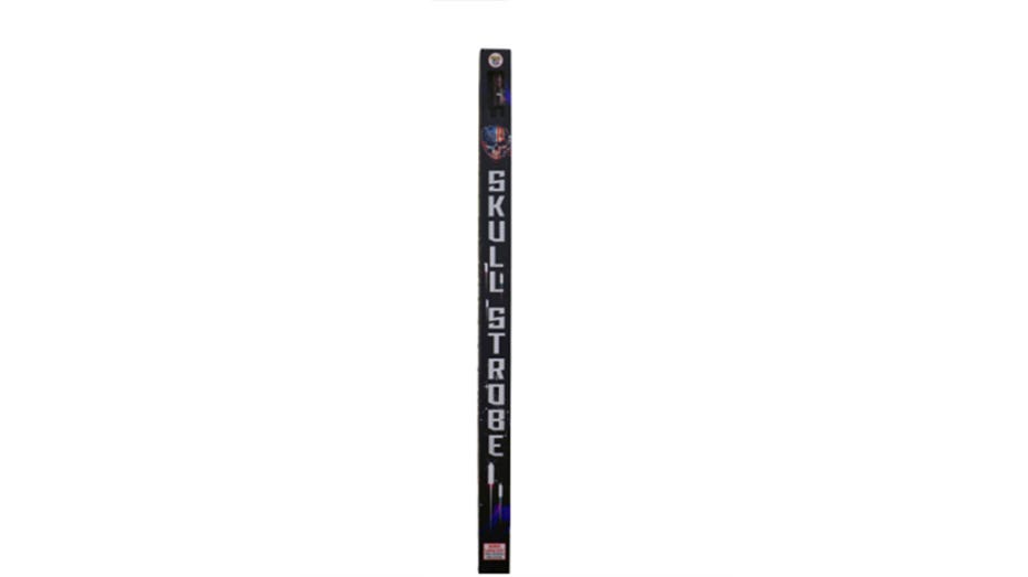 Retail box for recalled Skull Strobe fireworks rockets covered by the CPSC recall