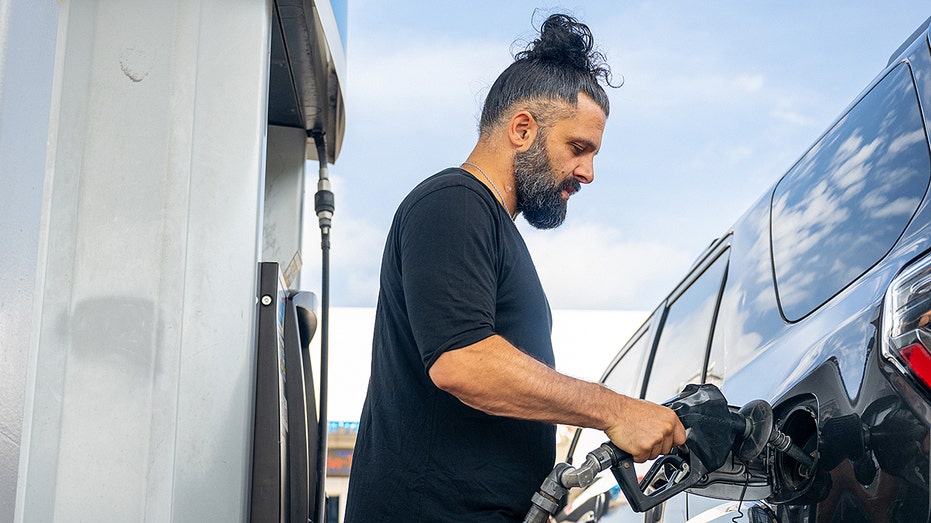Driver pumps gas in Austin, Texas