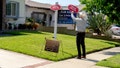 A real estate agent sets up for an open house in Rancho Cucamonga, California, on May 9, 2026. - Fox News