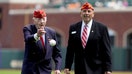 Korean War veteran Donald F. Reid throws out the ceremonial first pitch prior to the game between the Arizona Diamondbacks and the San Francisco Giants at Oracle Park in San Francisco, California, on May 25, 2026. - Fox Business News