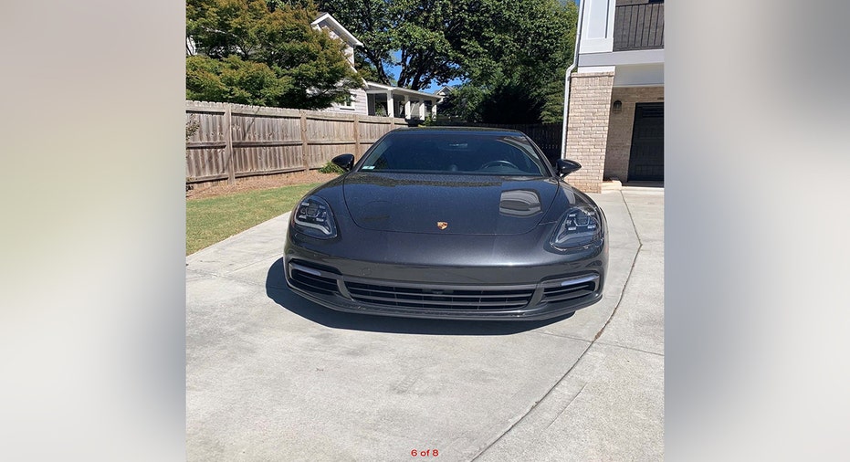 A luxury car forfeited in the Atlanta Amazon fraud case
