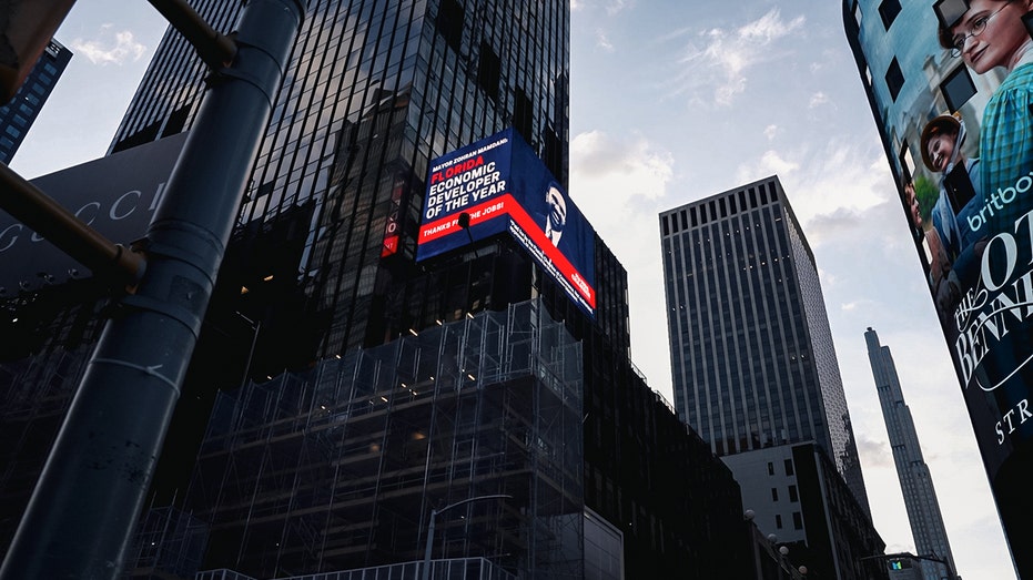 Mamdani on Florida Times Square billboard