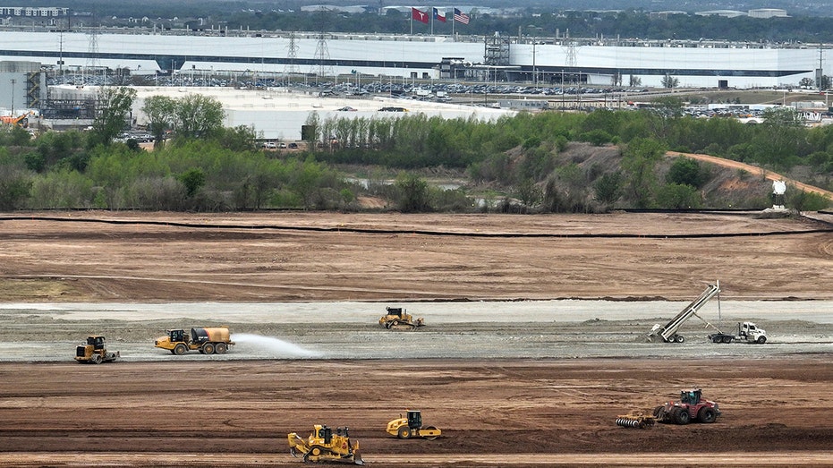 Tesla Terafab construction at Tesla Giga Texas