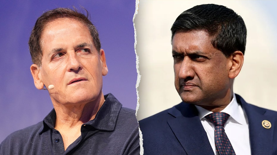 Mark Cuban, left, and Rep. Ro Khanna, D-Calif., clashed on social media over California's proposed 5% wealth tax on billionaires.