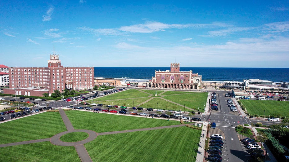 Asbury Park buildings and green space