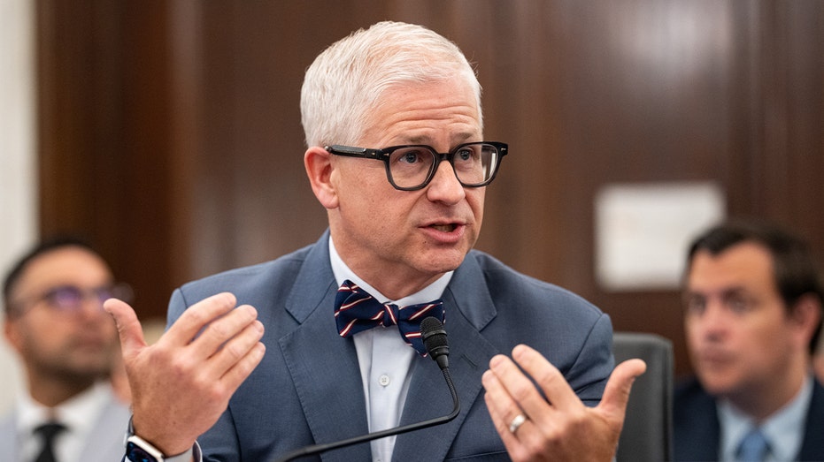Patrick McHenry speaks during a Senate Commerce Subcommittee on Consumer Protection, Technology, and Data Privacy hearing in Washington, DC, US, on Wednesday, May 20, 2026.