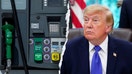 Gas and diesel prices remain elevated in the United States ahead of the midterm elections.  On the right is President Donald Trump during an announcement at the White House on Monday,  Sept. 28, 2026. - Fox Business News