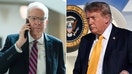 Left: U.S. Sen. Jerry Moran (R-KS) talks on a cellphone as he arrives to a closed Senate Appropriations Committee hearing at the U.S. Capitol on June 2, 2026 in Washington, DC; Right: US President Donald Trump steps off Air Force One at Morristown Municipal Airport in Morristown, New Jersey on September 4, 2026. Trump will be spending the weekend at his golf club in Bedminster, New Jersey.   - Fox Business News