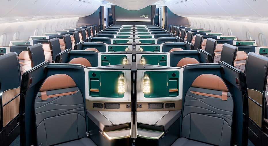 On Alaska's international Boeing 787 fleet, Aurora will feature lie-flat suites with privacy doors, restaurant-style dining, Starlink Wi-Fi, a new Seattle Aurora Lounge and dedicated concierge service.