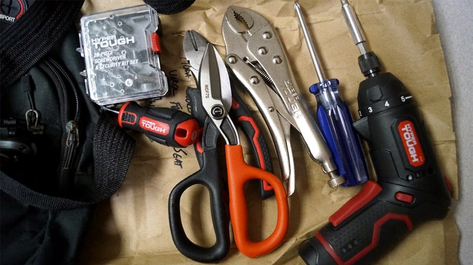 Tools used in ATM theft.