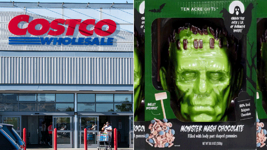 Split of a Costco store and the Monster Mash Chocolate