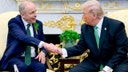 Irish Prime Minister Micheal Martin and President Donald Trump.