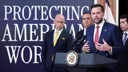 JD Vance delivers remarks at an anti-fraud news conference