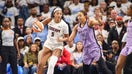 Atlanta Dream forward Angel Reese (5) is defended by Golden State Valkyries center Kiah Stokes (41) in the fourth quarter during game four of the 2026 WNBA Finals at State Farm Arena.  - Fox Business News