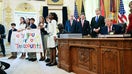 Children hold up banner celebrating Trump Accounts at during the White House news conference on Oct. 7, 2026. - Fox Business News