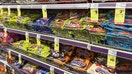 Assorted bags of Halloween candy and chocolate are displayed with promotional price tags, Lafayette, California, September 14, 2026. - Fox Business News