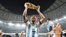Lionel Messi of Argentina celebrates with the FIFA World Cup Qatar 2022 Winner's Trophy after the team's victory during the FIFA World Cup Qatar 2022 Final match between Argentina and France at Lusail Stadium on Dec. 18, 2022 in Lusail City, Qatar. - Fox Business News
