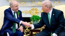 President Donald Trump shakes hands with Irish Taoiseach (Prime Minister) Micheal Martin at the White House in Washington, D.C., on March 17, 2026. - Fox Business News