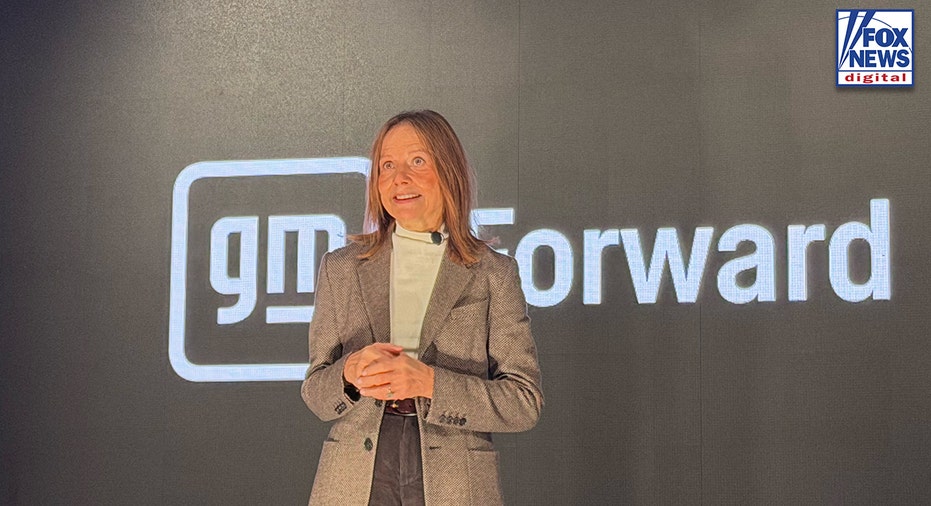 General Motors Chair and CEO Mary Barra speaks at the automaker's "GM Forward" event in New York City.