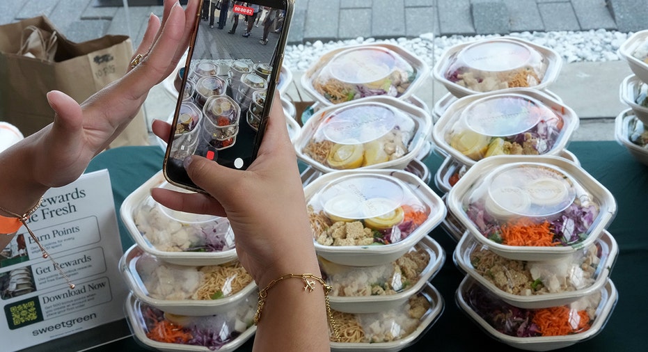 A view of sweetgreen salads