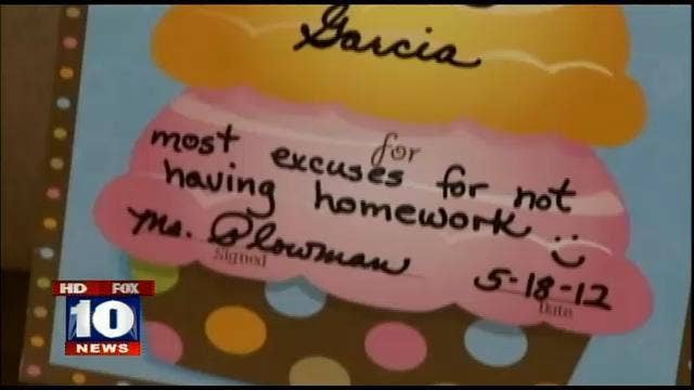 Most excuses for not doing homework award