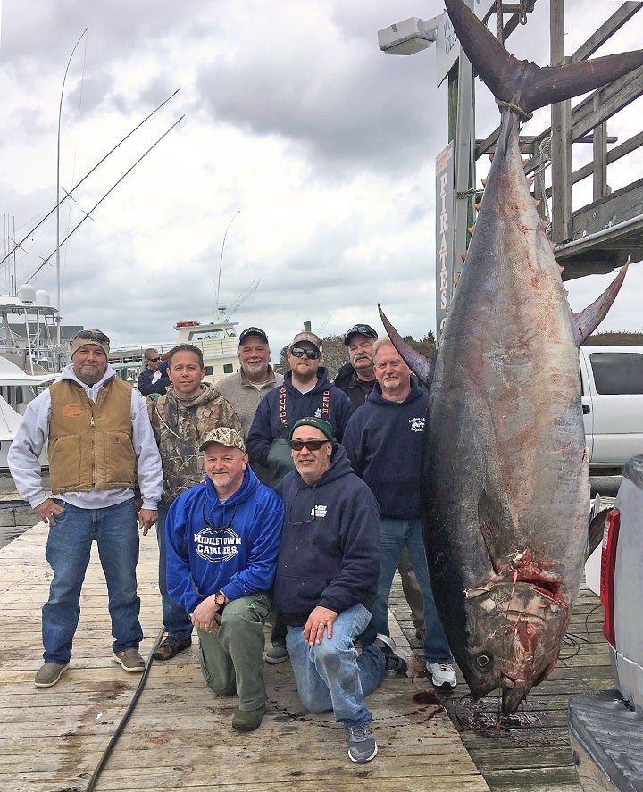 retired army general catches 877 pound bluefin tuna breaks state