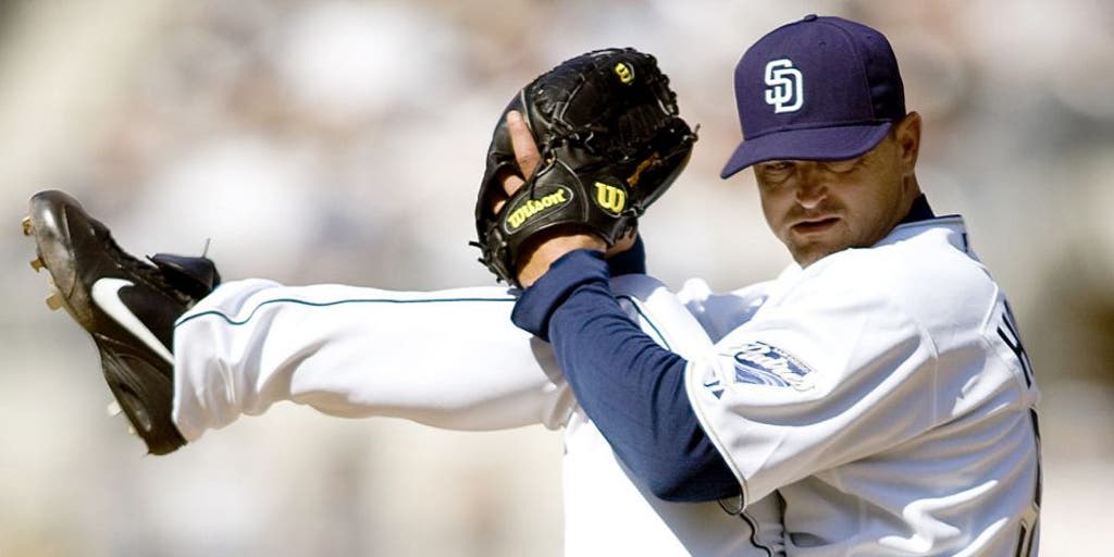 Trevor Hoffman wears a pony tail. Beat Goes On Campaign raises