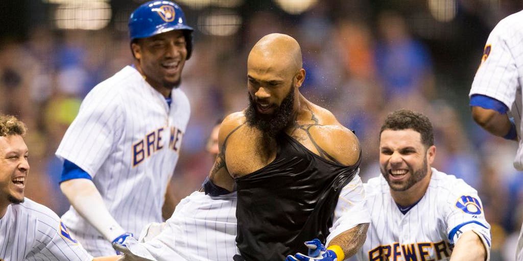 Eric Thames' 13th home run of the season was capped off with some  celebratory camera time