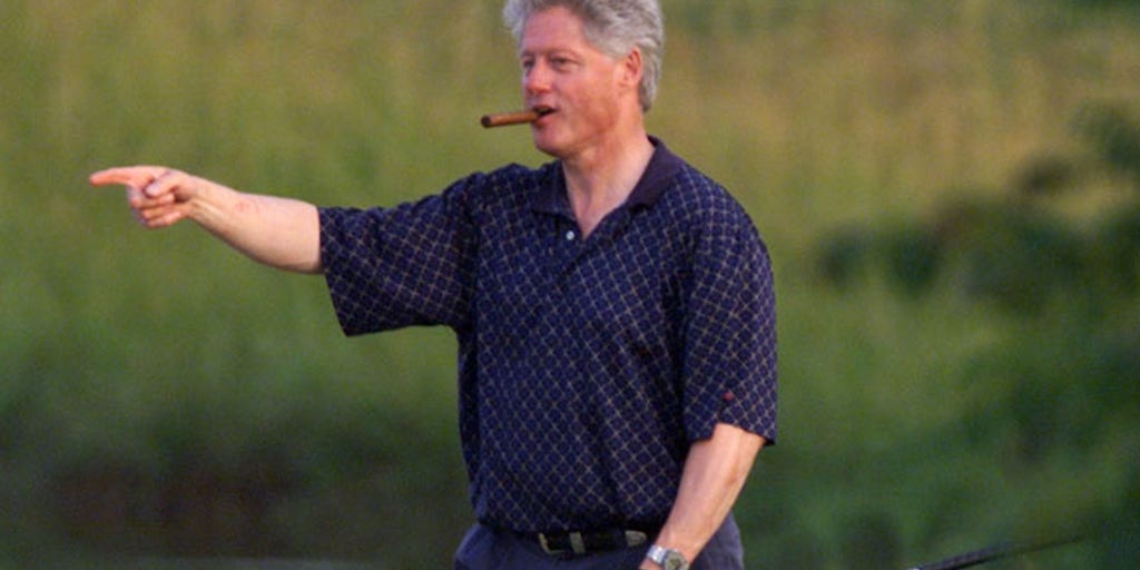 bill clinton cigarette Former US President smoking a cigar whilst at Loch... News Photo AllPolitics - Clinton Bans Smoking